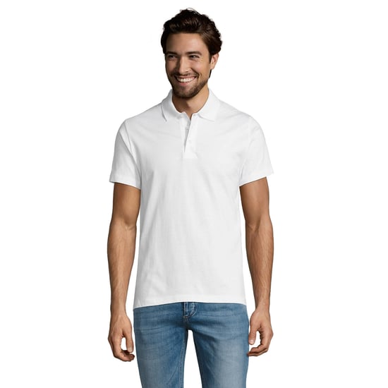 SOLS Heren Prescott Jersey Poloshirt (Wit) - Image 1