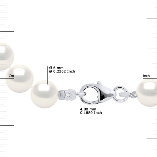 DIADEMA - Bracelet - Real Freshwater Pearls - Silver