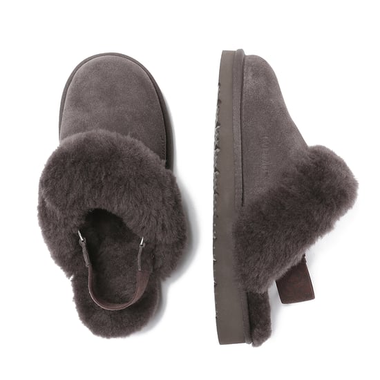 EVER AU Women Pelican Removable Strap Slingback Slippers - Chocolate