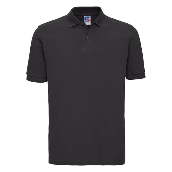 Russell Heren 100% Katoenen Korte Mouw Poloshirt (Zwart) - Image 1