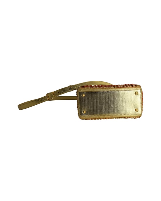 Dior Lady Dior Medium Bag 2019 Limited Edition by Olga de Amaral in Gold Leather - Image 4