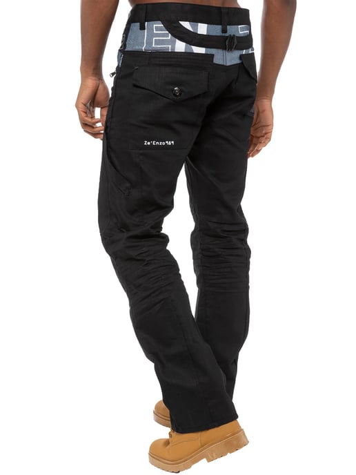 Enzo | Heren Zwarte Coated Denim Jeans - Image 3