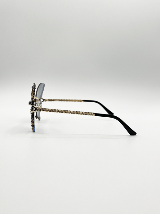 Butterfly Lens with Crystal Detail in Blue - Image 4