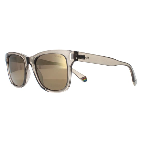 Polaroid Rectangle Unisex Beige Grey Gold Mirror Polarized PLD 6206/S