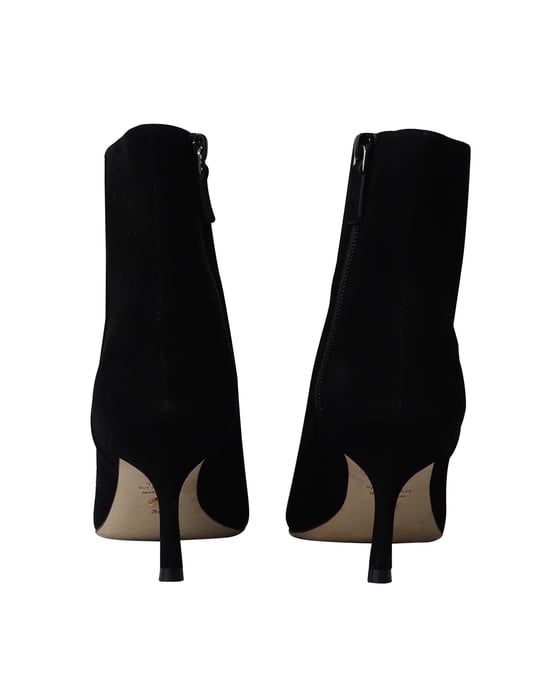 Stuart Weitzman Crystal Buckle Kera Ankle Boots in Black Suede - Image 4