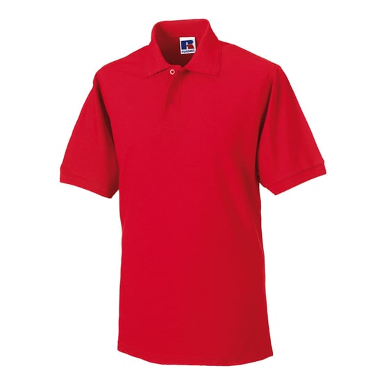 Russell Heren Polycotton Pique Slijtvast Poloshirt (Helder rood) - Image 1
