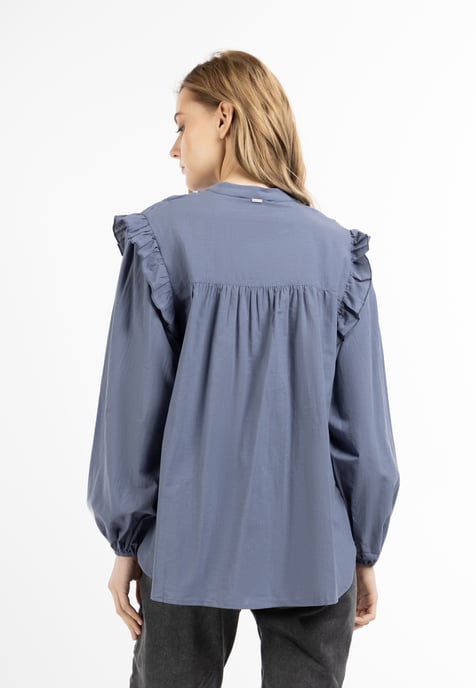 Dreimaster Bloes met lange mouwen teylon Dames Grijs-blauw - Image 4