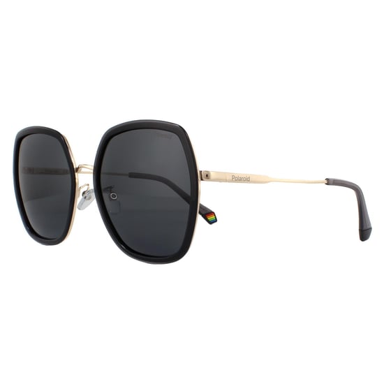 Polaroid Square Womens Grey Gold Grey Polarized Sunglasses - Image 2