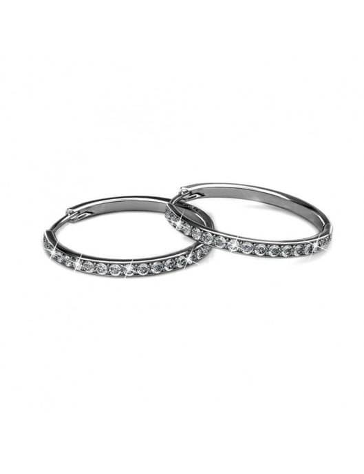 Eleganta örhängen - silver och kristall - Image 3