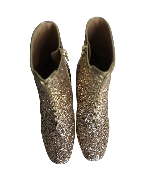 Dior D-Circus Glitter Ankle Boots in Gold Leather - Image 6
