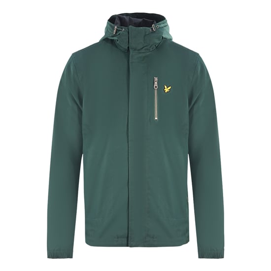 Lyle & Scott Hooded Curved Hem Green Jacket - Image 1