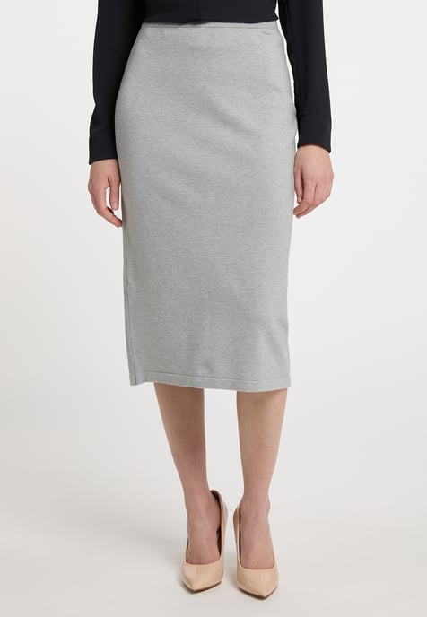 Dreimaster Knitted skirt women Grey melange - Image 2