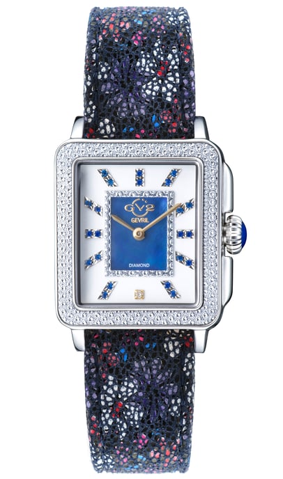 GV2 Womens Padova Gemstone 12332F Leather Swiss Quartz Watch