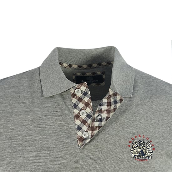 Aquascutum London Crest Grey Polo Shirt - Image 4