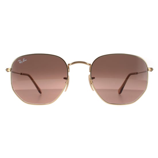 Ray-Ban Square Unisex Arista Gold Brown Grey Gradient Sunglasses