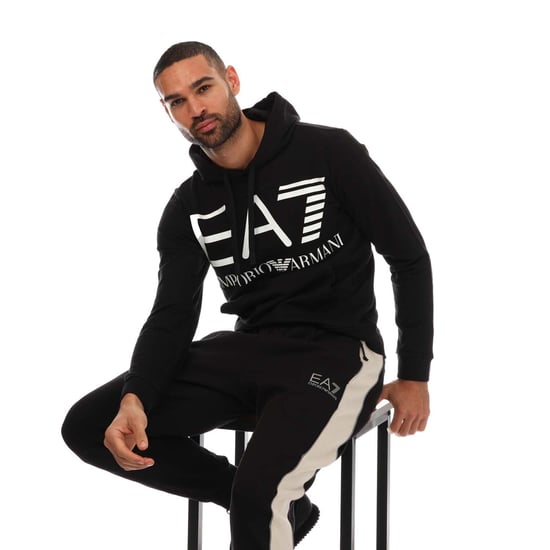 Men's Emporio Armani EA7 Large Logo hoody in Black
