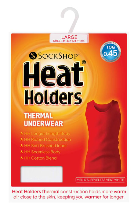 Heat Holders - Mens Cotton Thermal Underwear Sleeveless Vest - Image 2