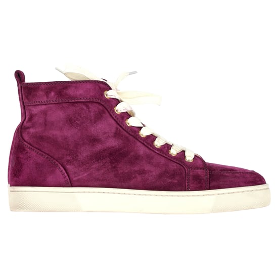 Christian Louboutin Rantus High Top Sneakers in Purple Suede - Image 1