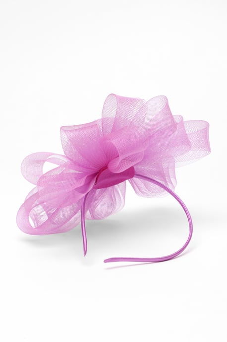 Purple Diamante Flower Headband Fascinator