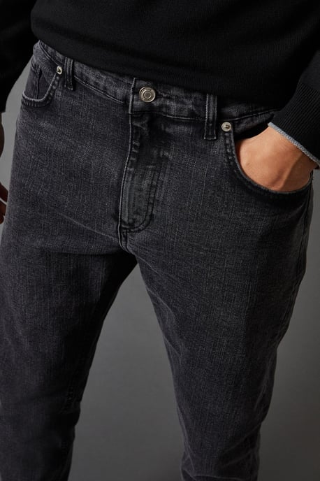 Washed Black Stretch Slim Fit Jeans