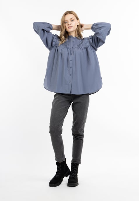 Dreimaster Bloes met lange mouwen teylon Dames Grijs-blauw - Image 2