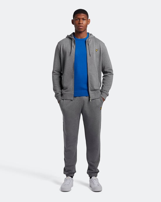 Lyle & Scott katoenen merinotrui met ronde hals in blauw - Image 2