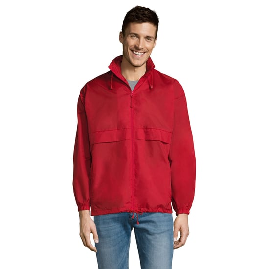 SOLS Unisex Surf Windbreaker Lightweight Jacket (Red) - Image 3