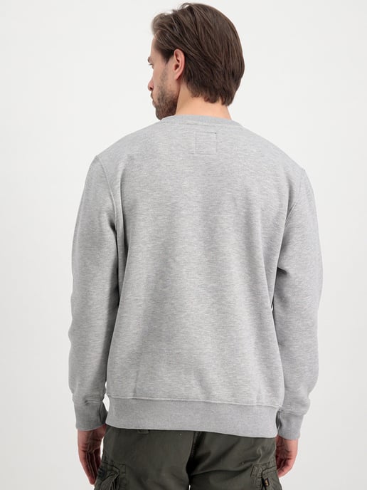 Alpha Industries Basis Trui Klein Logo Grijs Heather - Image 2
