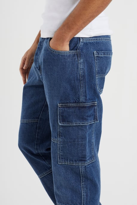 Brave Soul Mens Cargo Jeans Loose Fit Combat Jeans - Image 4