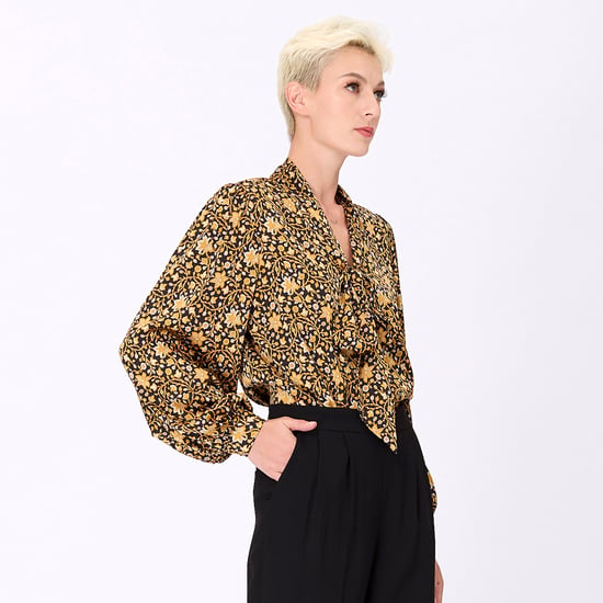 Ascot-tie blouse en kunst-deco print - Image 4