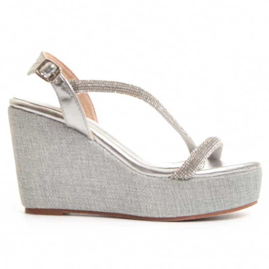MonteVita Wedge Sparto Sandal Wesparto8 in Zilver - Image 2