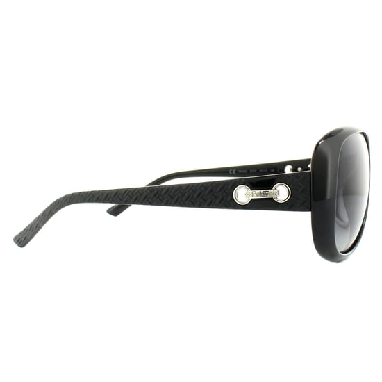 Polaroid Butterfly Womens Black Grey Gradient Polarized Sunglasses