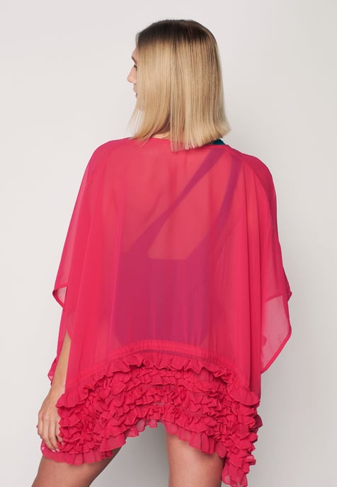 Herita Kimono met Ruches - Fuchsia - Image 4