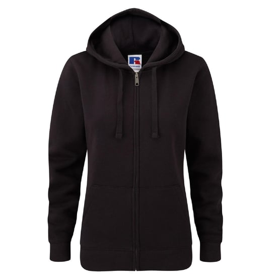 Russell Dames Premium Authentieke Hoodie met rits (3-laagse stof) (Zwart) - Image 1