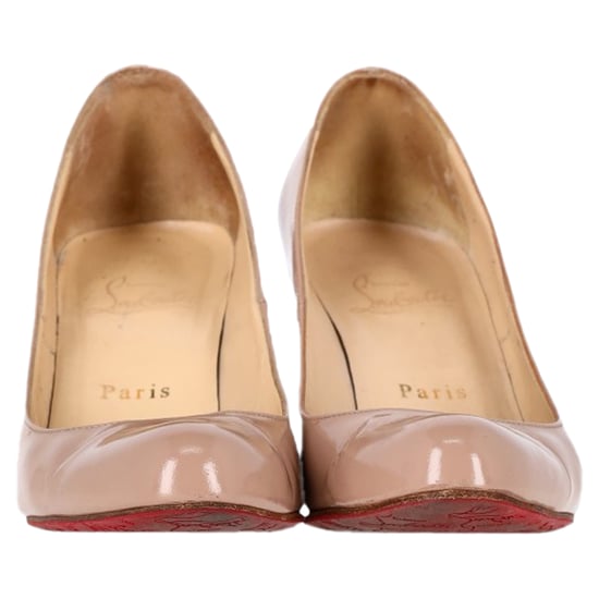 Christian Louboutin Dolly 85 Ronde Neus Pumps in Nude Hoogglans Leer - Image 2