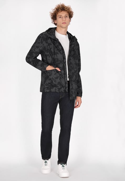 Schmuddelwedda Anorak Heren Donkergrijs zwart camouflage - Image 2