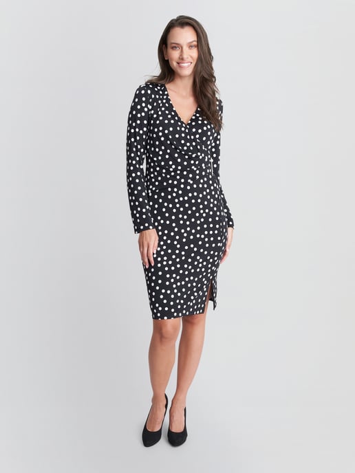 Fia Wrap Dress With Gold Trim