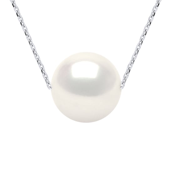 DIADEMA - Necklace - Real Freshwater Pearls - Cable Chain in White Gold