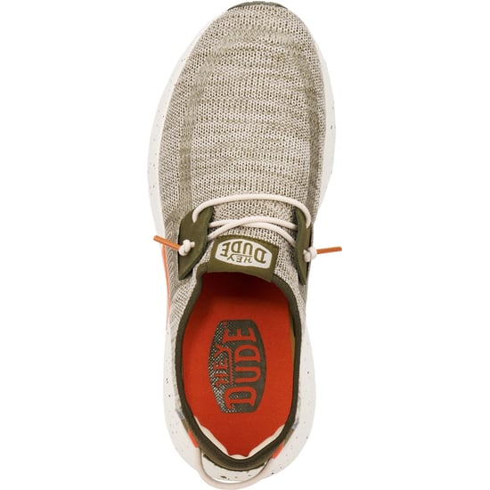 HEYDUDE Sirocco Sport Mode Nylon Men's Green/Dusty Olive/Orange Trainers - Image 5