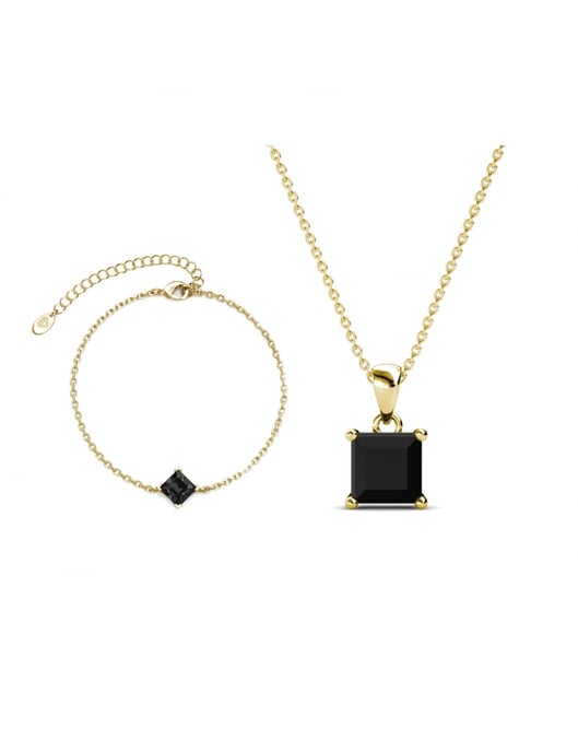 Simple Square Calle Set - guld och svart kristall - Image 1