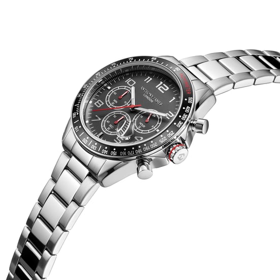 Hand Assembled Anthony James Tachymeter Chrono Steel Black