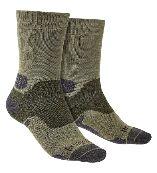 Bridgedale - Mens Hiking Midweight Merino Wool Socks - Green - Image 1