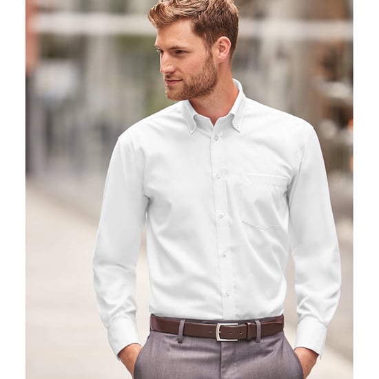 Russell Collection Mens Long Sleeve Ultimate Non-Iron Shirt (White) - Image 4