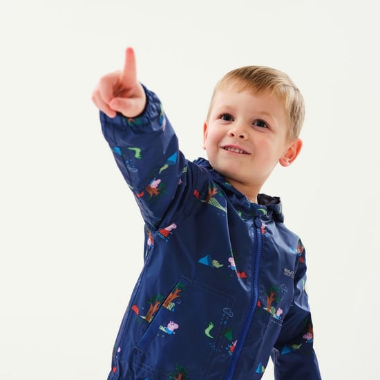 Regatta Childrens/Kids Muddy Puddle Peppa Pig Hooded Waterproof Jacket (Royal Blue)
