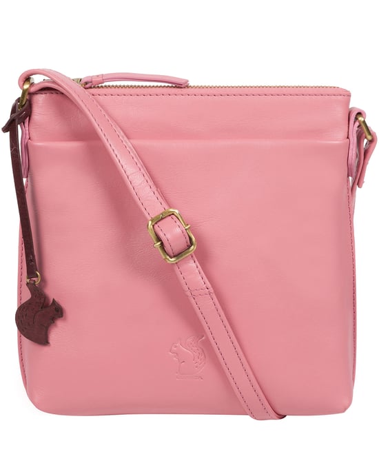 'Nikita' Blush Leather Cross Body Bag