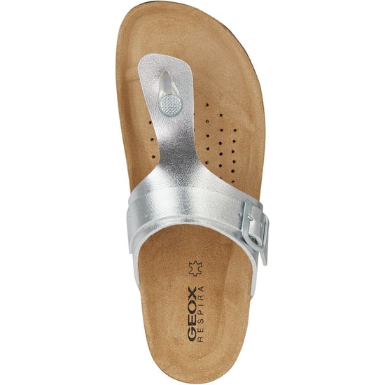 Geox D Brionia Metall Syntet Polyuretan Dam Silver Sandaler - Image 4