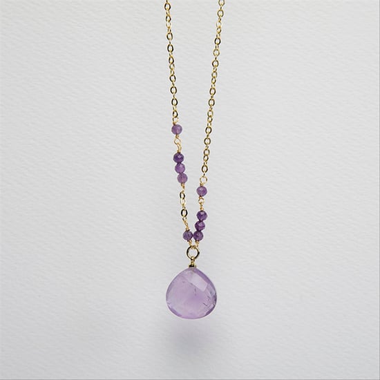 Luxenter zoqoyi necklace in metal alloy and natural amethyst 18K gold plated finish