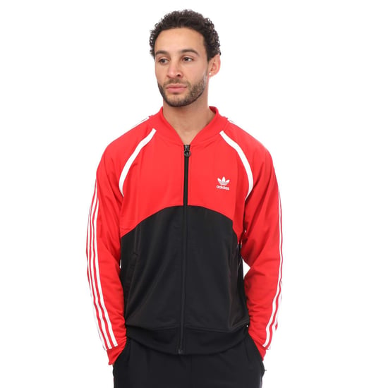 Men's adidas Originals Superstar Track Top in Black Red