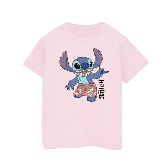 Disney Meisjes Lilo & Stitch Bermuda Shorts Katoen T-Shirt (Baby Roze) - Image 1