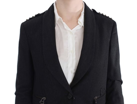 EXTE Gray Stretch Gold Studded Short Jacket